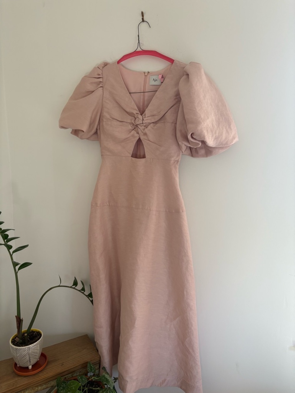 Aje pink puff sleeve midi dress - Picture 5 of 9